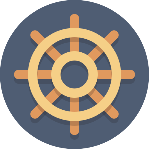 Steering wheel, wheel icon